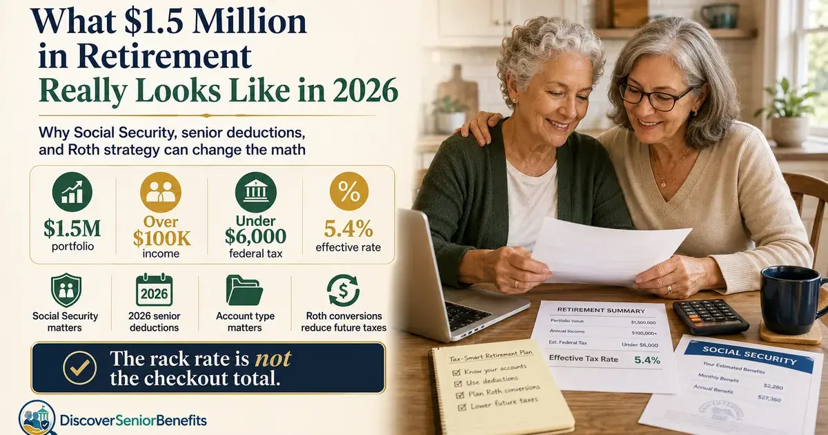 Editorial illustration accompanying article: $1.5 Million Retirement: What You Actually Keep After Taxes
