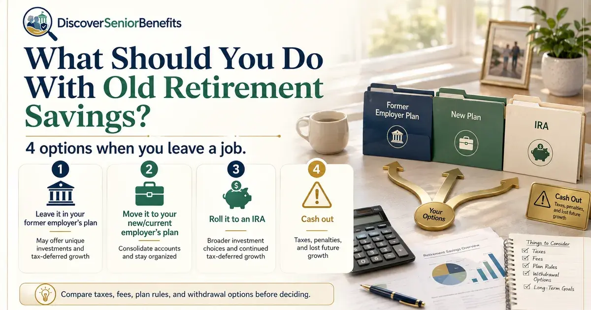 Editorial illustration accompanying article: 4 Options for Your Old Workplace Retirement Savings