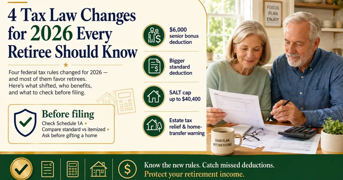Editorial illustration accompanying article: 4 Tax Law Changes for 2026 Every Retiree Should Know
