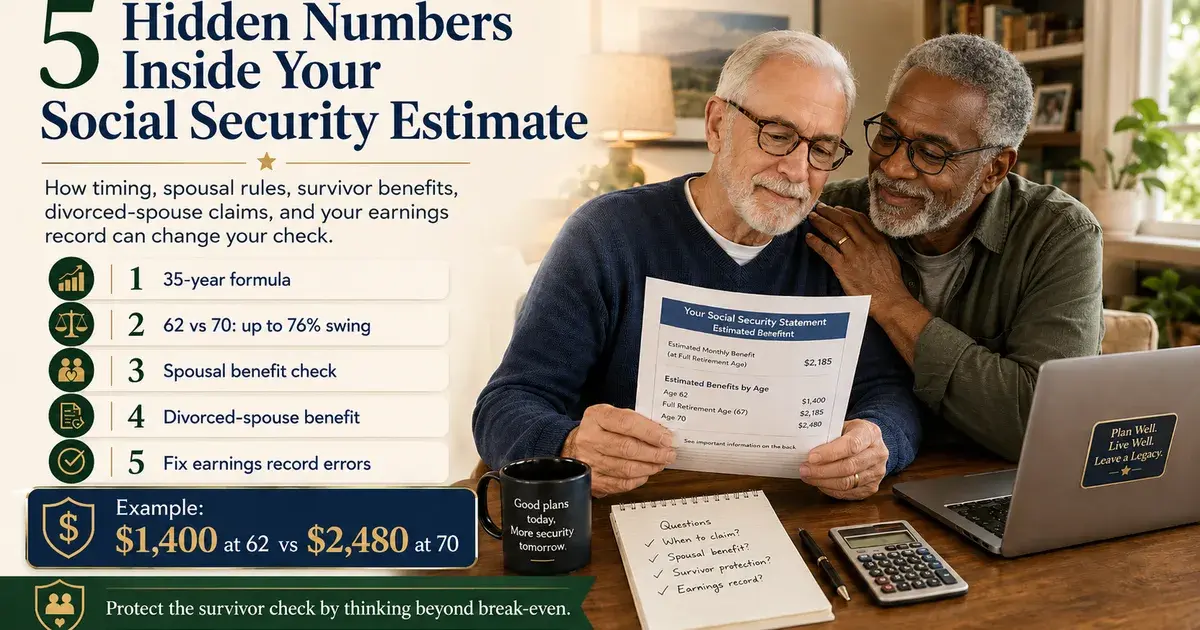 Editorial illustration accompanying article: 5 Social Security Levers That Can Raise Your Monthly Check