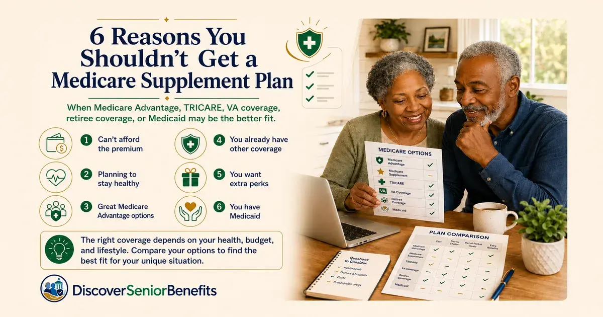 Editorial illustration accompanying article: 6 Reasons a Medicare Supplement Plan May Not Be Right for You