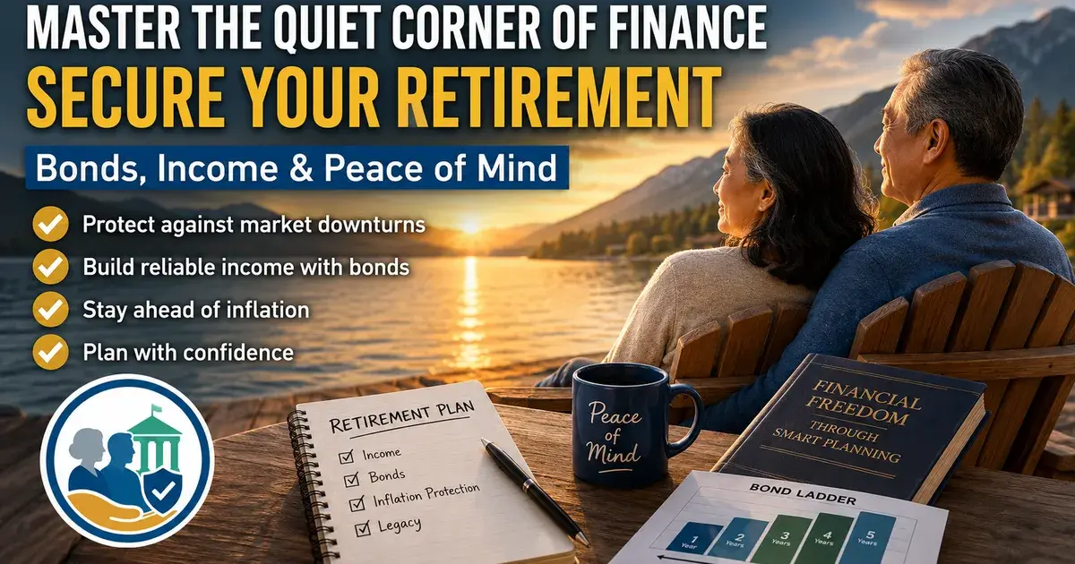 Editorial illustration accompanying article: Bonds and Retirement: How to Protect Your Savings