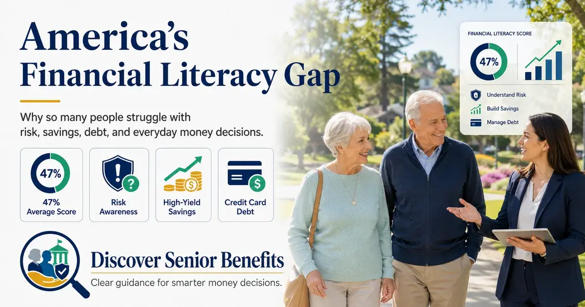 Editorial illustration accompanying article: Financial Literacy Gaps That Can Hurt Seniors in Retirement