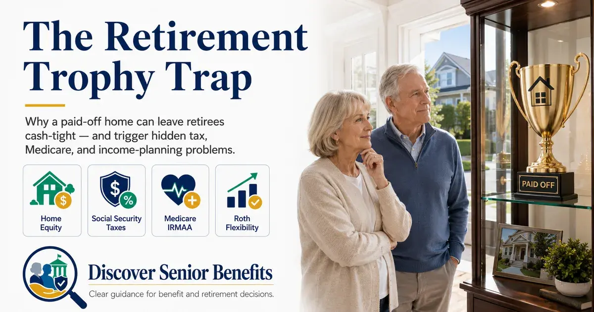 Editorial illustration accompanying article: Home Equity in Retirement: Why a Paid-Off House Isn't Enough