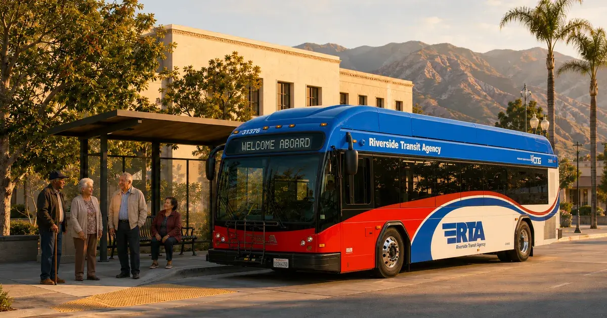 Editorial illustration accompanying article: Free and Low-Cost Senior Transportation in the Inland Empire