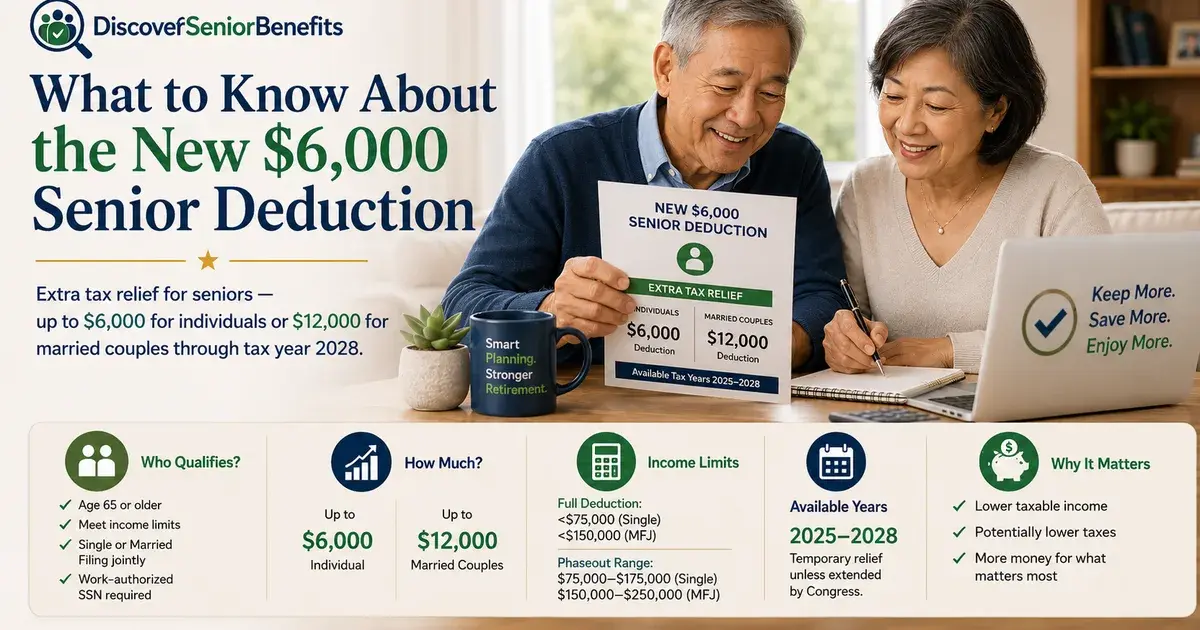 Editorial illustration accompanying article: The New $6,000 Senior Tax Deduction Explained