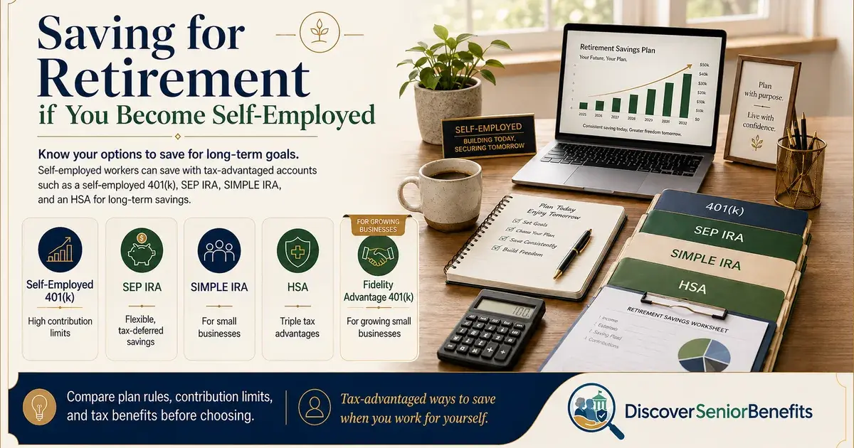 Editorial illustration accompanying article: Retirement Savings Options for the Self-Employed