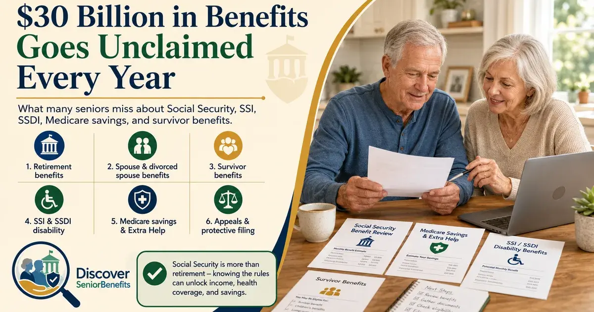 Editorial illustration accompanying article: Social Security Benefits Most Seniors Don't Know About