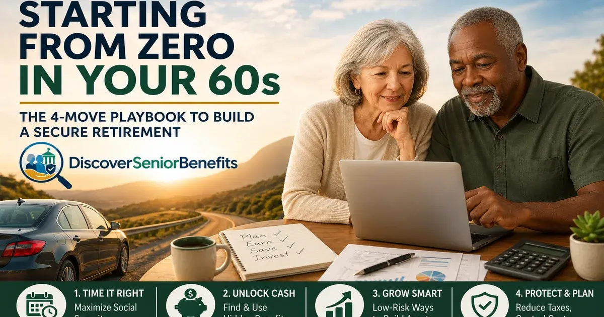 Editorial illustration accompanying article: Starting Retirement From Zero in Your 60s: 4 Moves That Work